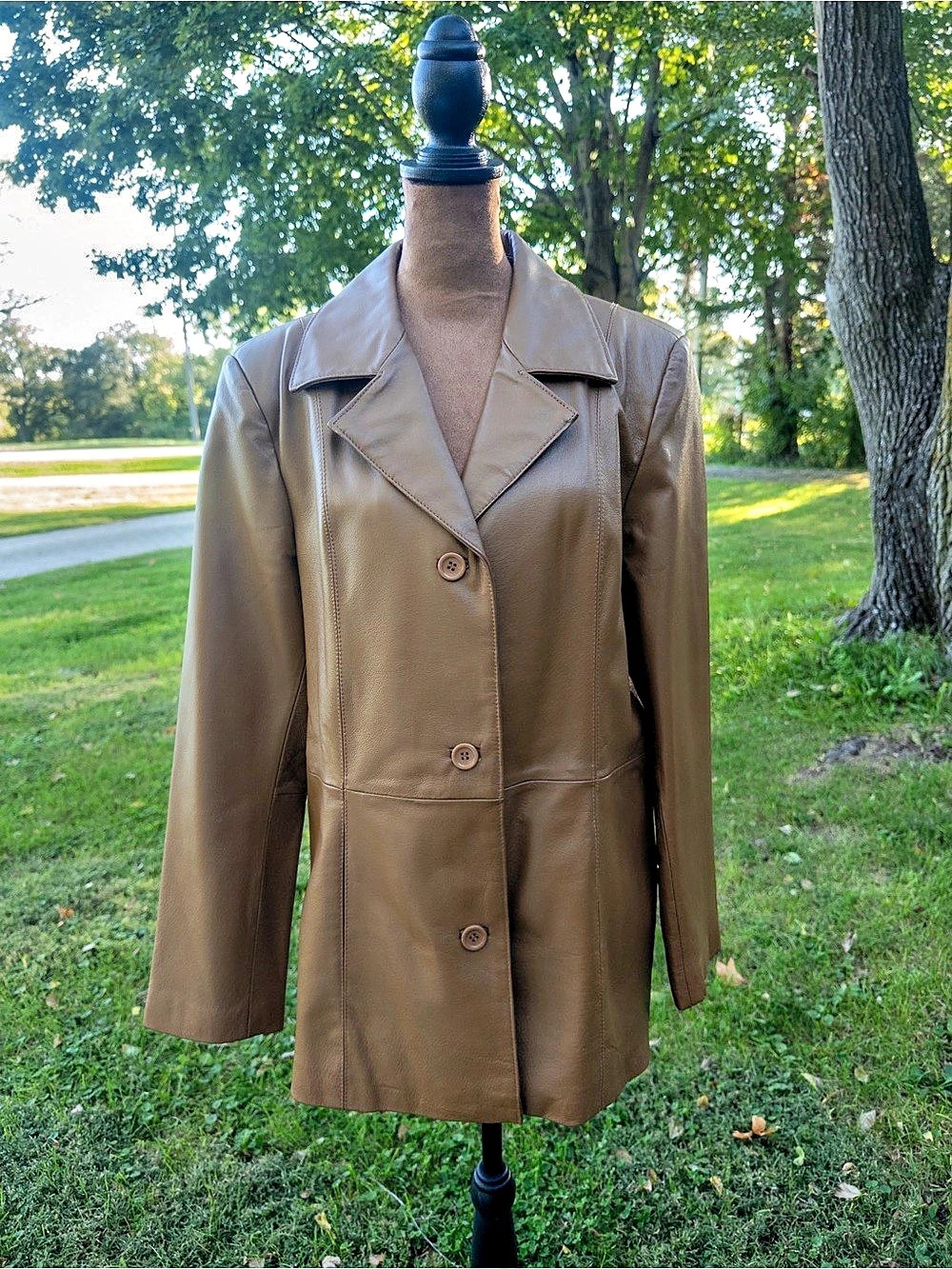 Dialogue Women's Leather-Look Coat Size Medium